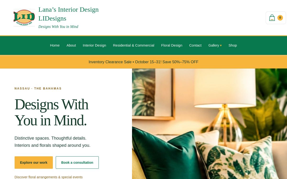 Lana’s Interior Design website preview